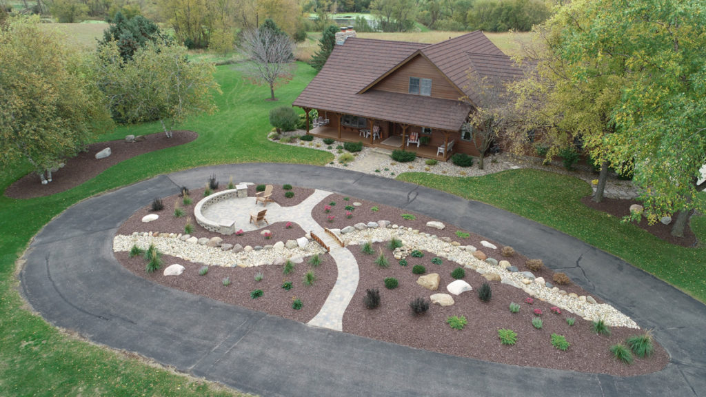 Minnesota landscaping in front yard